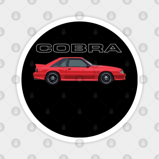 93 Mustang GT 5.0L V8 Fox Body Cobra R Performance Red Supercharged USA Magnet by cowtown_cowboy